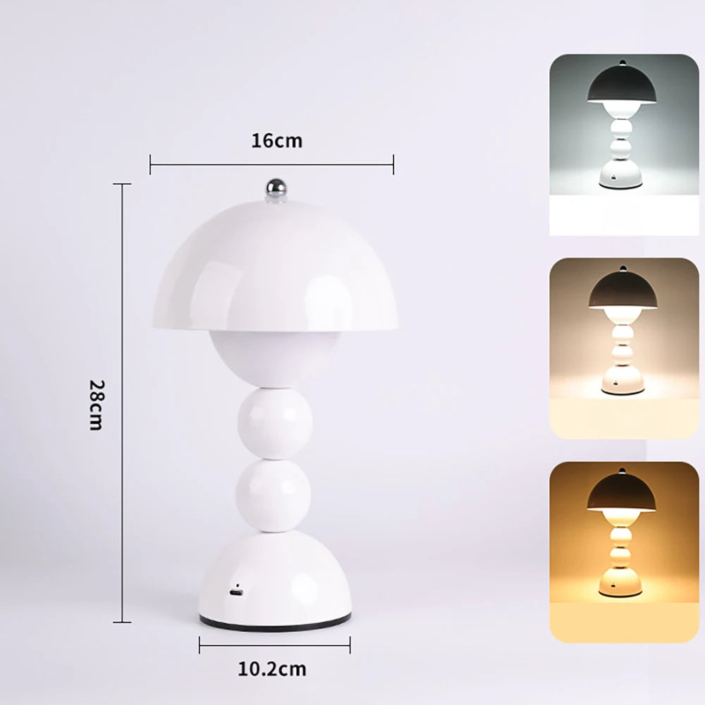 Top Touch Switch Nordic LED Table Lamp 3 Color Stepless Dimming Creative Table Lamp for Home Office DecorT