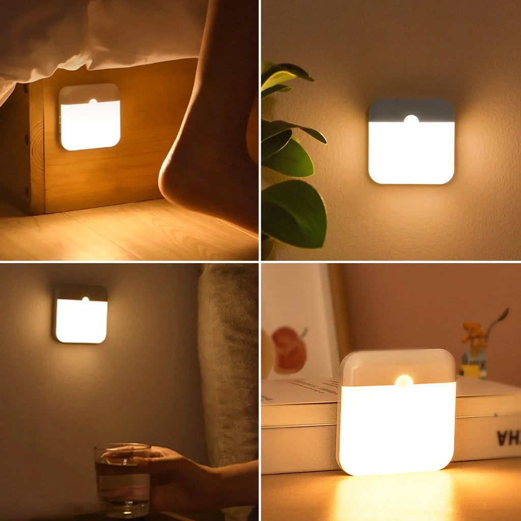 USB-C Rechargeable Motion Sensor LED Night Light for Stairs Kitchen Closet and Bedroom