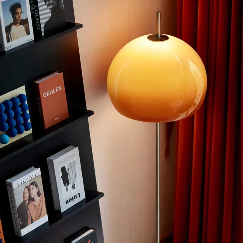 Vintage Bauhaus Stained Glass Mushroom LED Floor Lamp for Living Room and Bedroom