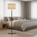 Retro Walnut Solid Wood Floor Lamp for Living Room Bedroom and Study