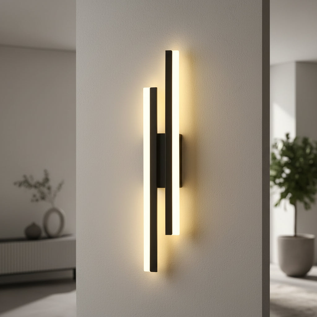 Modern Copper Pipe Acrylic LED Wall Sconce for Bedroom Living Room and Corridor