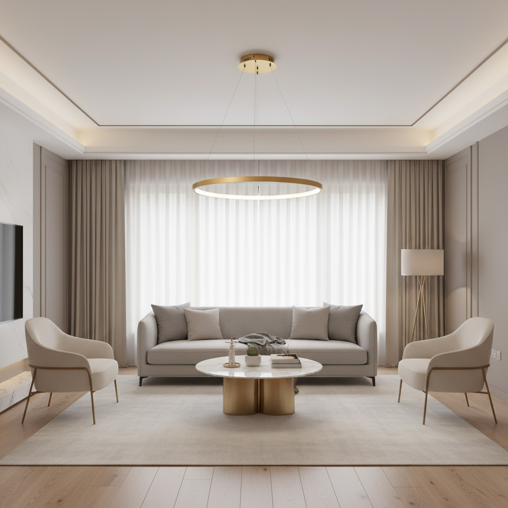 Modern Iron LED Ceiling Chandelier for Villa Living Room Bedroom and Dining Room