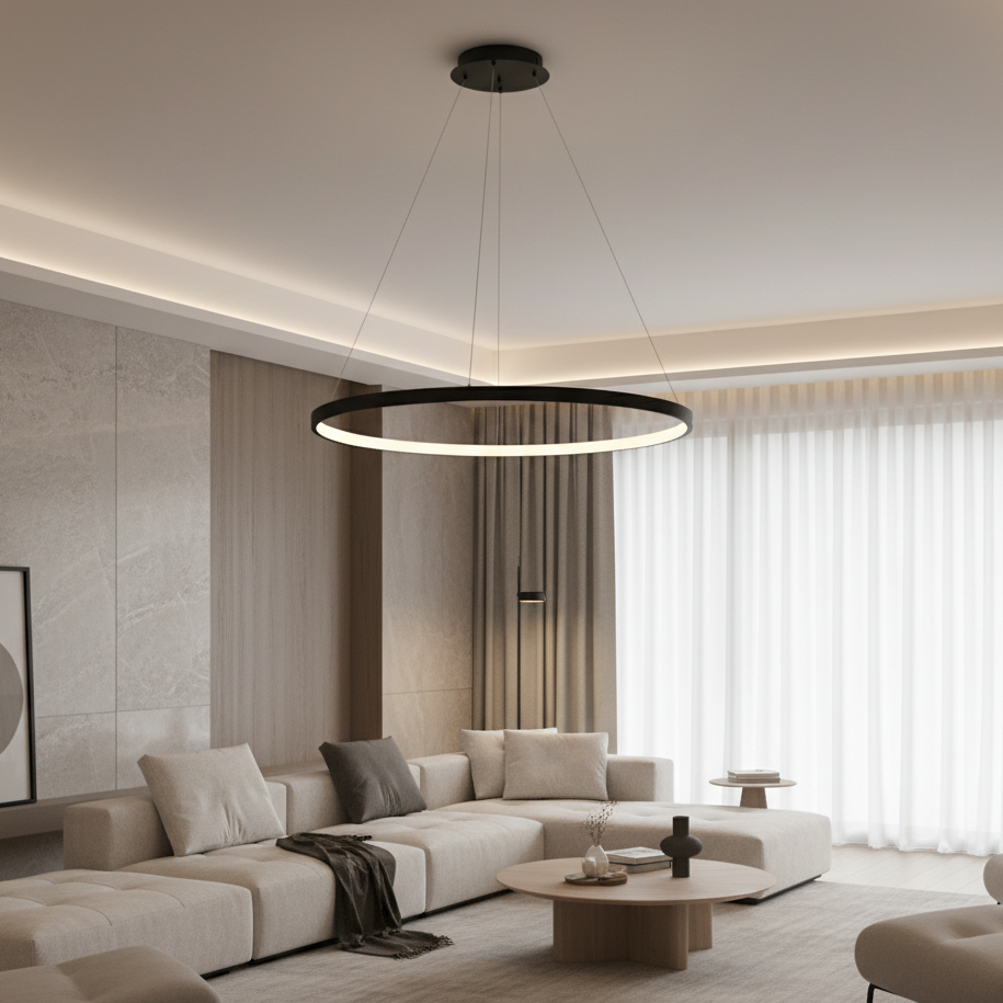 Modern Iron LED Ceiling Chandelier for Villa Living Room Bedroom and Dining Room